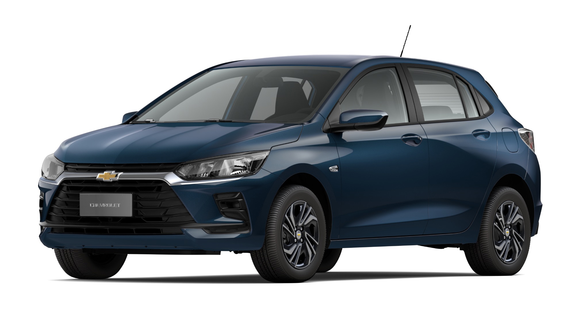 Carro Onix 2027 - Modelo Turbo AT e AT Eco na cor Azul Boreal